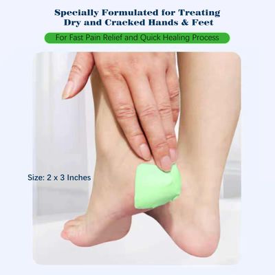 50 Count Natural Aloe Vera Gel Patch for Dry Cracked Feet, Heels and Hands. Cotton Hydration Patch for Fast Pain Relief, Heel Crack Healing, and Rough Skin Protection.