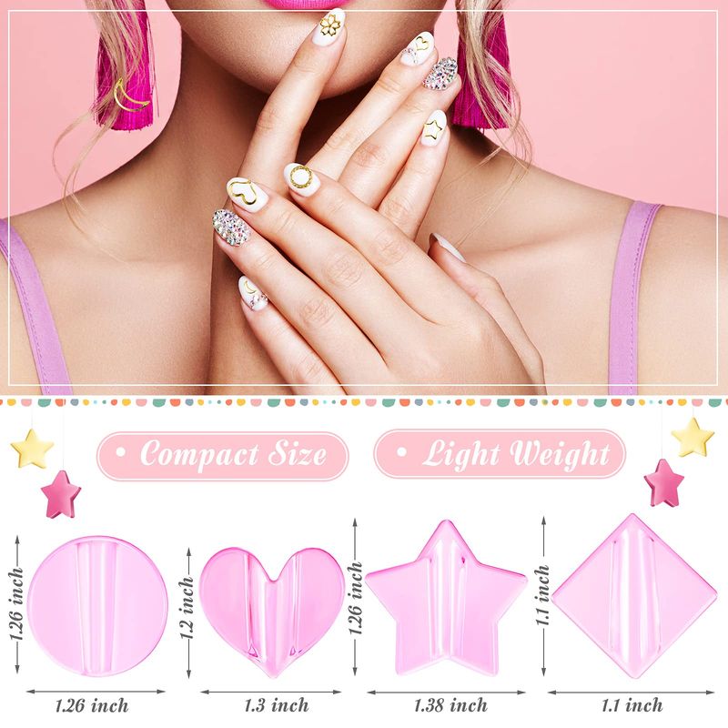 Patelai 4 Pieces Nail Embossed Molds Metal Frame Bending Nail Tools Star Heart Art Bending Equipment for Home Art Design, 4 Style