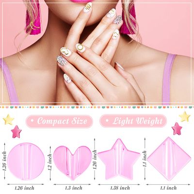 Patelai 4 Pieces Nail Embossed Molds Metal Frame Bending Nail Tools Star Heart Art Bending Equipment for Home Art Design, 4 Style