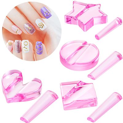 Patelai 4 Pieces Nail Embossed Molds Metal Frame Bending Nail Tools Star Heart Art Bending Equipment for Home Art Design, 4 Style