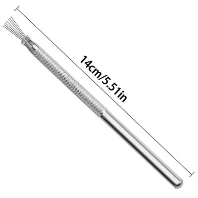 7-pin Nail Liner Nail Art Tools, Stripe Lines Nail Art Pens Stainless Steel Handle Bendable Pins Ultra-thin Line Nail Brush, Spider Gel Manicure Tools Nail Art Line Painting Tool Wire Drawing Pen,2pcs