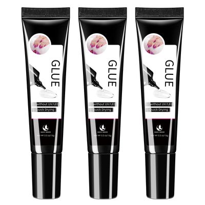 MAGIC ARMOR 3Pcs Solid Nail Glue Gel for Press On Nail, No UV Lamp, Super Strong, Quick Drying, Semi Solid, Long Lasting, Clear/Transparent (15g x3)