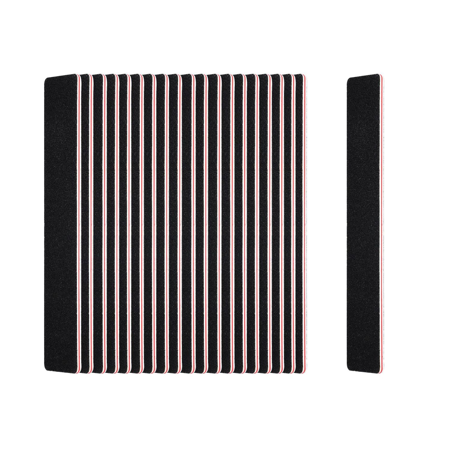 LNAUJS 20 Pack Nail Files, 100/180 Grit, Black Professional Reusable Emery Boards Manicure Tool for Acrylic Nails, Nail Buffering Files, Rectangle