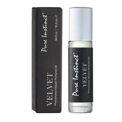 Pure Instinct VELVET The Original Pheromone Infused Essential Oil Perfume Cologne - For Him Mens - TSA Ready (Roll On Bottle 0.34 Fl. Oz./10.2mL)