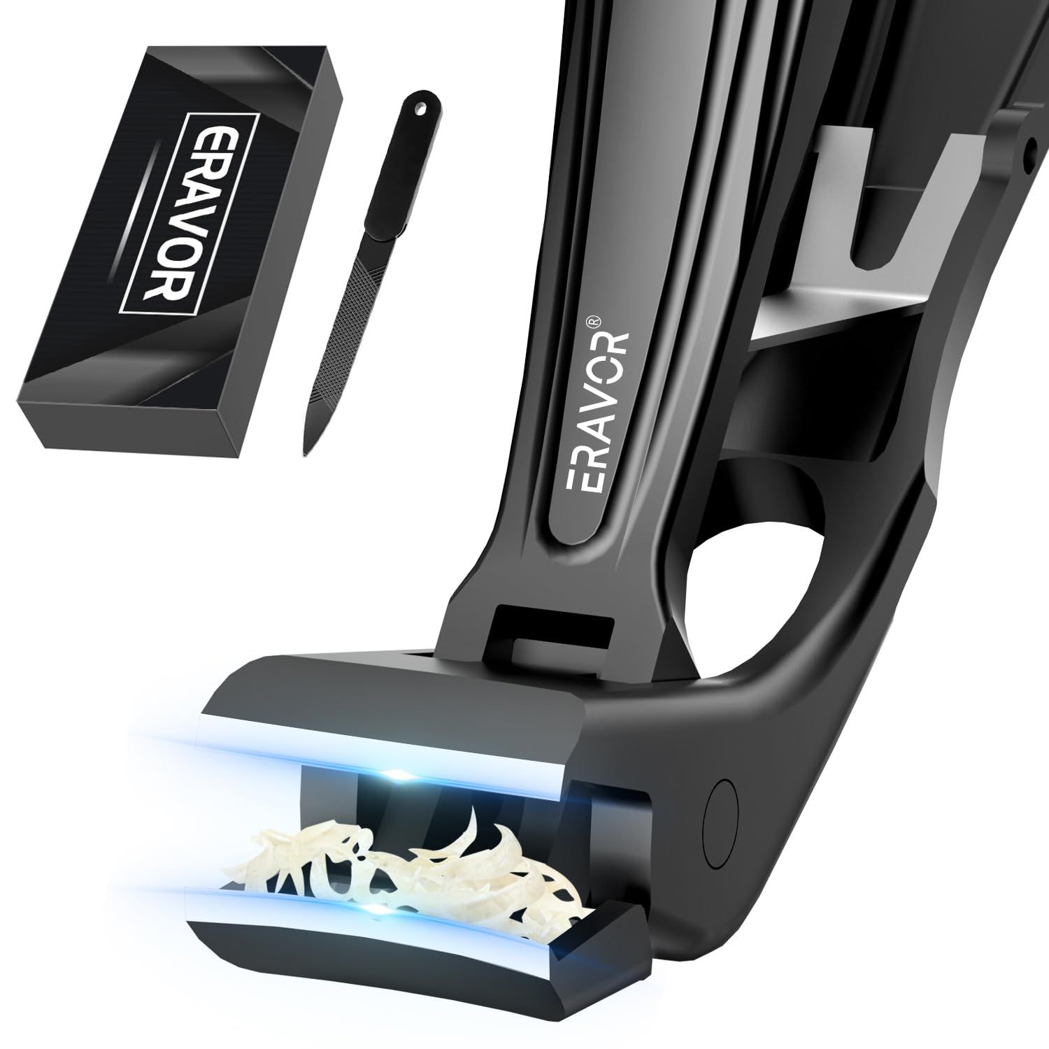 Nail Clippers for Men &amp; Women - Upgrade Angled Head Large Toe Nail Clippers for Men with Wide Jaw Opening, Sharp Heavy Duty Fingernail Clipper Cutter, Premium Steel with Nail Catcher - Black