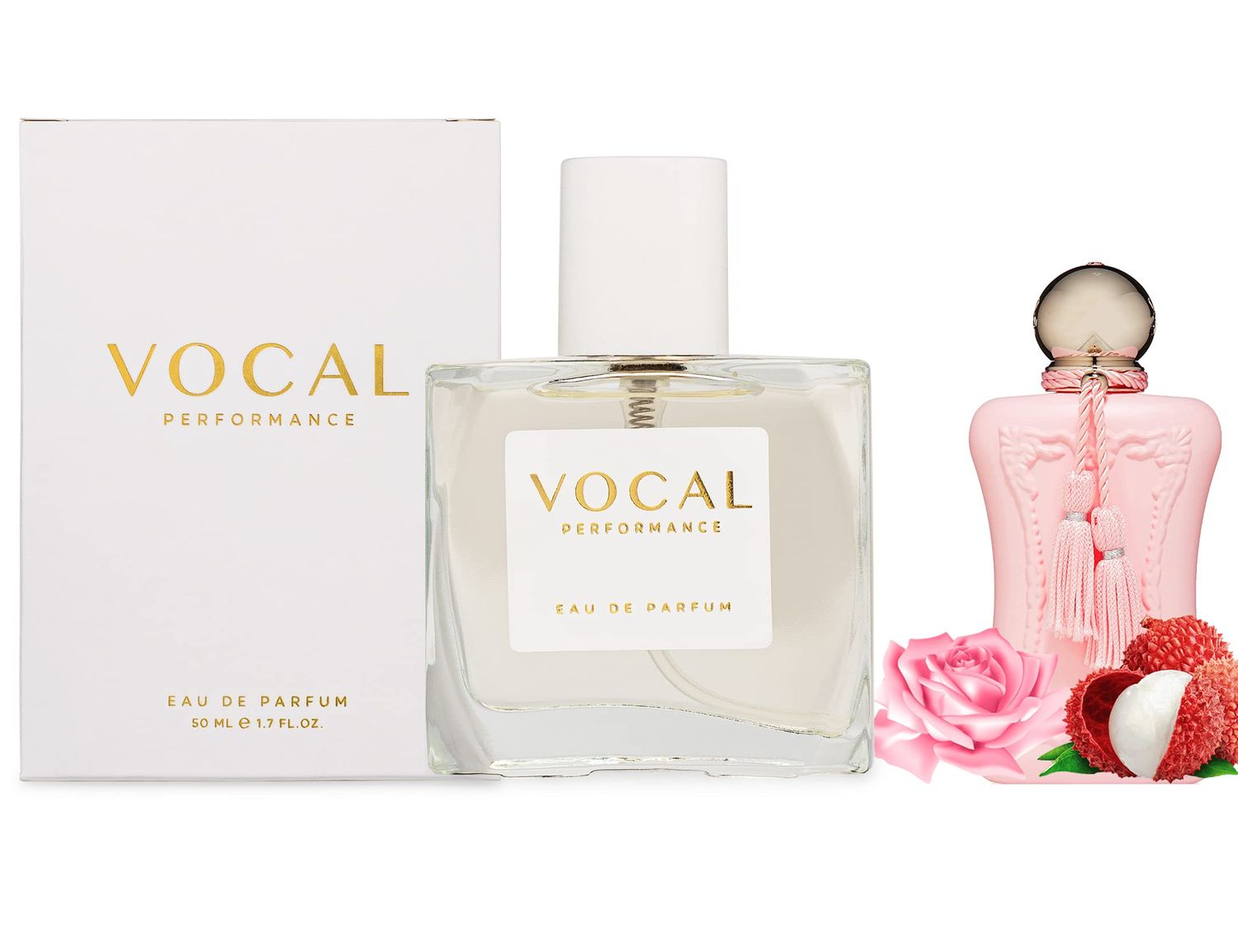 Vocal Performance W081 Inspired by Parfume De Marly Delina Eau de Parfum For Women Rose Woody Floral 1.7 Fl Oz Perfume Replica Version Fragrance Dupe Consentrated Long Lasting