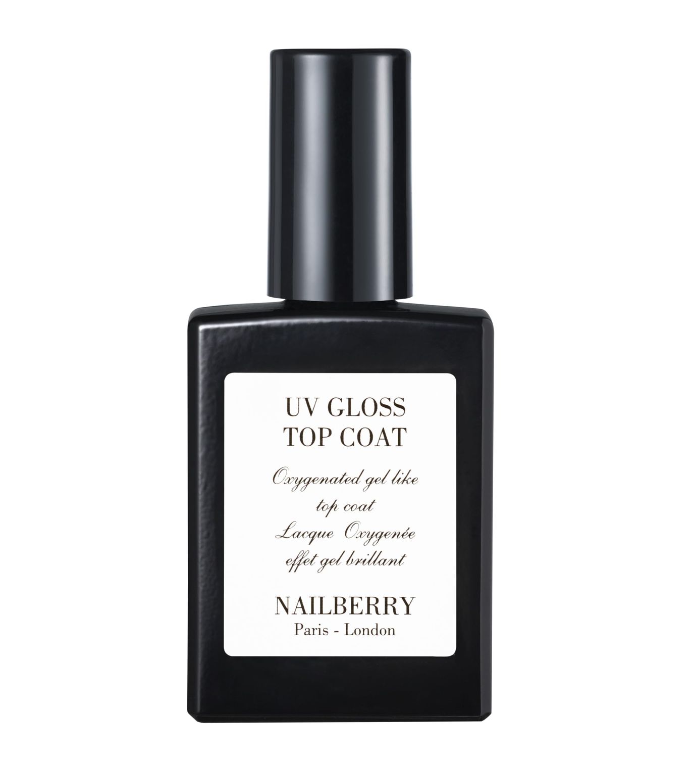 Nailberry UV Gloss Top Coat | Gel-Like Finish Nail Top Coat | Fast Drying Without UV or LED Lamps | Chip-Resistant, Oxygenated Gloss Top Coat | Vegan | Certified Halal &amp; Cruelty Free | 25-Free | 15 ml