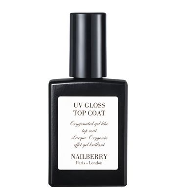 Nailberry UV Gloss Top Coat | Gel-Like Finish Nail Top Coat | Fast Drying Without UV or LED Lamps | Chip-Resistant, Oxygenated Gloss Top Coat | Vegan | Certified Halal &amp; Cruelty Free | 25-Free | 15 ml