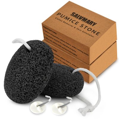 Natural Pumice Stone for Feet - Lava Foot Scrubber Dead Skin Corn Callus Remover Exfoliator Pedicure Tools for Feet Heels and Hands 2 Pack