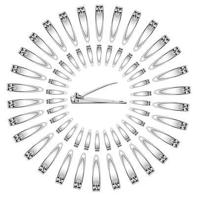 Ayearparty 120 Pieces Nail Clipper Set Flat Toenail Clippers Stainless Steel Fingernails Manicure Pedicure Sturdy Silver Small Trimmer Portable Bulk for Men Women Homeless Care Package Supplies