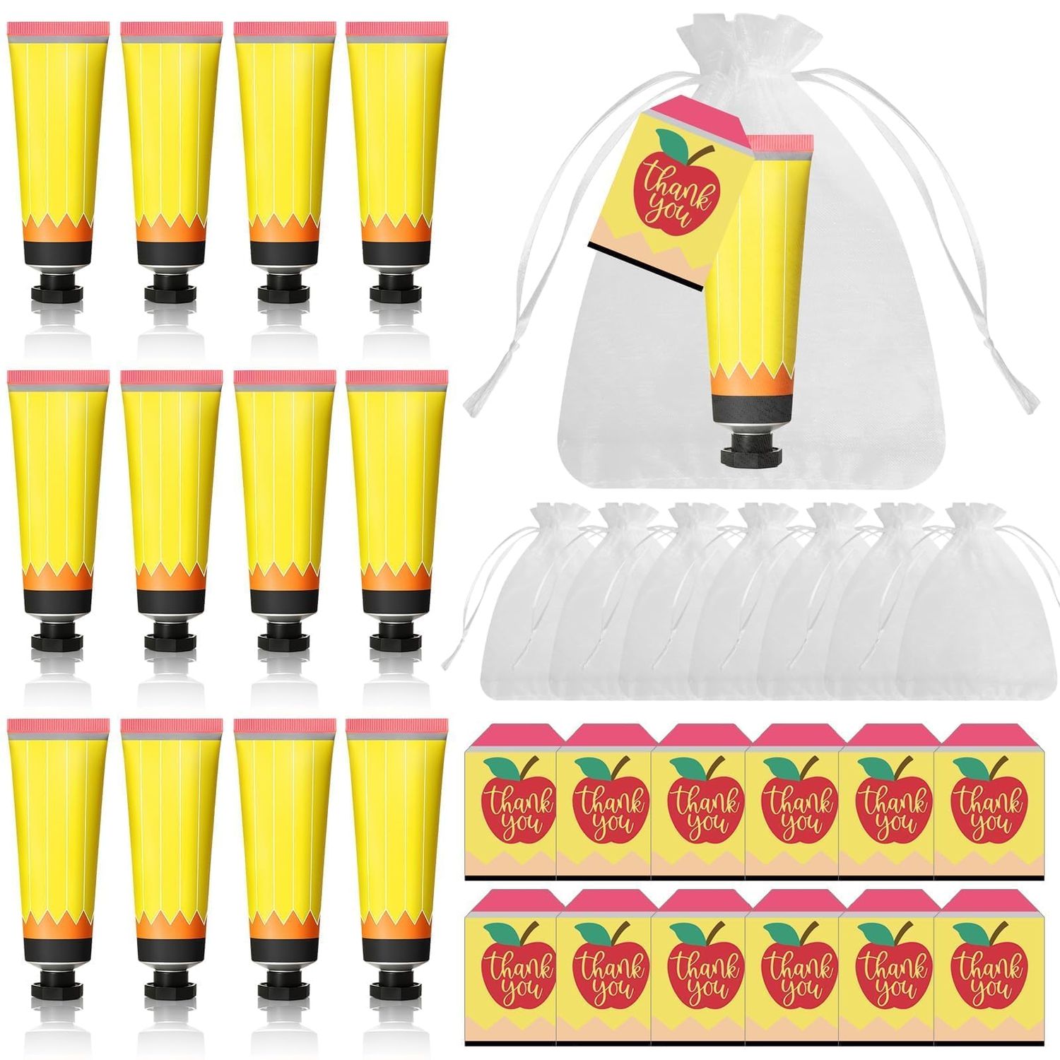 Denylo pro 12 Sets Graduation Gifts Hand Cream Hand Lotion With Thank You Cards Organza Bags Inspirational Gifts for Women Girls Teachers Day Graduation Festival Supplies