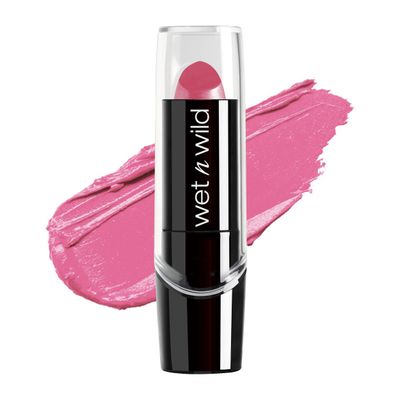 wet n wild Silk Finish Lipstick, Hydrating Rich Buildable Lip Color, Formulated with Vitamins A,E, &amp; Macadamia for Ultimate Hydration, Cruelty-Free &amp; Vegan - Pink Ice (Carded)