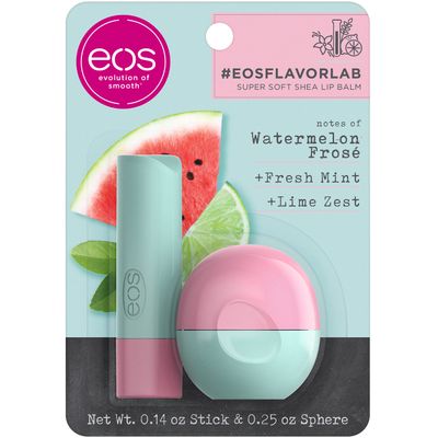 eos FlavorLab Lip Balm Stick and Sphere, Watermelon Fros, Natural Shea Lip Products, 2 Count(Pack of 1)