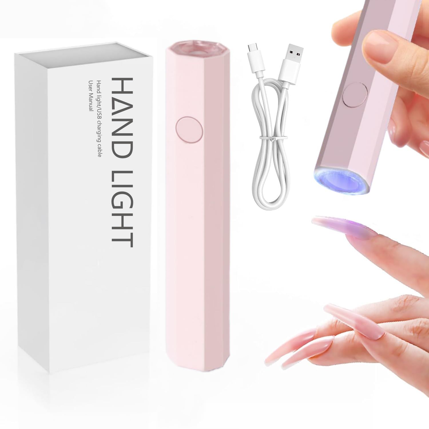 FUPUAII UV Nail Lamp, Mini UV Light for Nails, Handheld NV Light for Gel Nails, Fast Curing, DIY Home Nail Salon, 2 Timing Modes