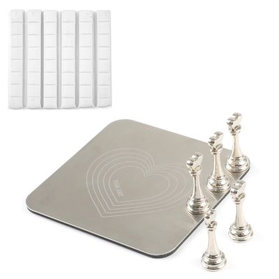 lootaan Nail Holder for Painting Nails, Heart Nail Stand for Press ons / Nail Display / Nail Practice with Reusable Adhesive Putty, Nail Tech Must Haves Nail Supplies (Argent)