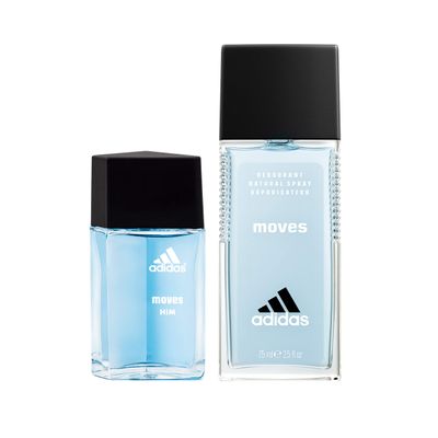 adidas Moves for Him 2-Piece Gift Set, Eau De Toilette &amp; Deodorant Natural Spray