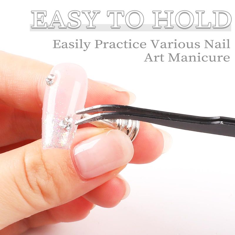 lootaan Nail Holder for Painting Nails, Heart Nail Stand for Press ons / Nail Display / Nail Practice with Reusable Adhesive Putty, Nail Tech Must Haves Nail Supplies (Argent)