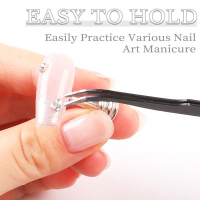 lootaan Nail Holder for Painting Nails, Heart Nail Stand for Press ons / Nail Display / Nail Practice with Reusable Adhesive Putty, Nail Tech Must Haves Nail Supplies (Argent)