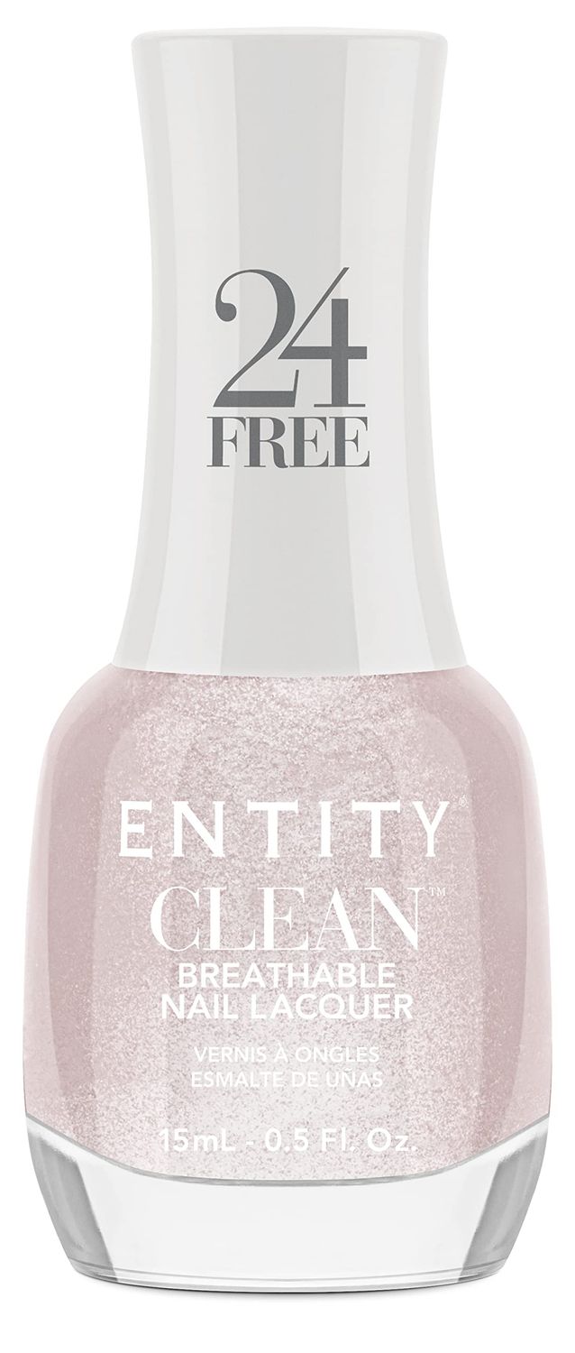 Entity Clean Natural Glow Breathable Nail Lacquer, 0.5 oz, Vegan and Cruelty Free Nail Polish with Added Biotin, Halal Fingernail Polish, Glitter Nail Polish