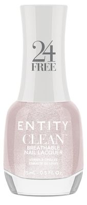 Entity Clean Natural Glow Breathable Nail Lacquer, 0.5 oz, Vegan and Cruelty Free Nail Polish with Added Biotin, Halal Fingernail Polish, Glitter Nail Polish