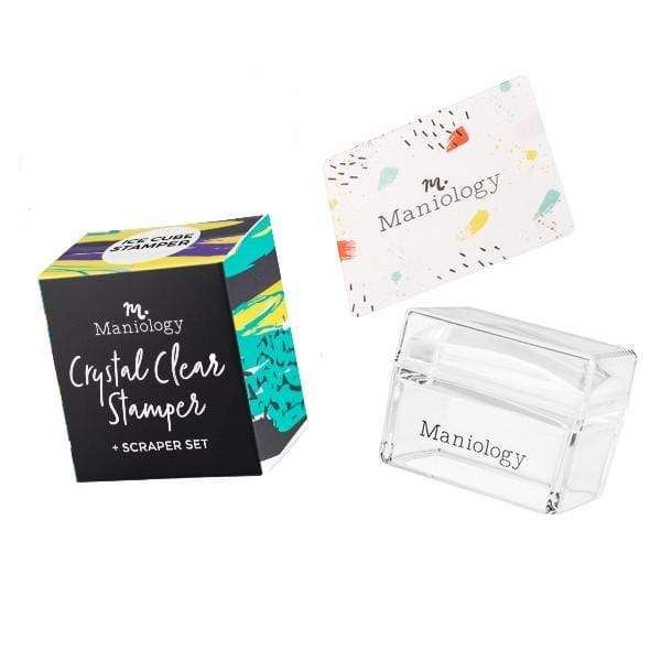 Maniology Ice Cube Clear Rectangular Stamper with Scraper Card, Essential Nail Stamping Tools