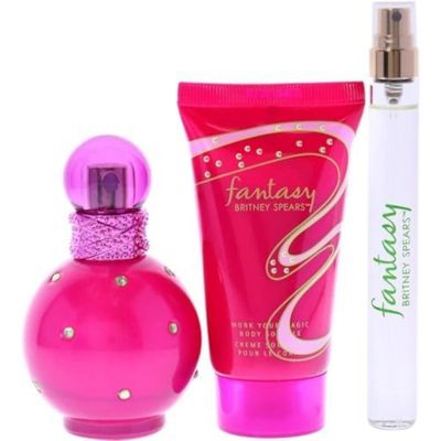 Britney Spears Fantasy Ladies Gift Set With Spray, Body Souffle &amp; Spray Pen