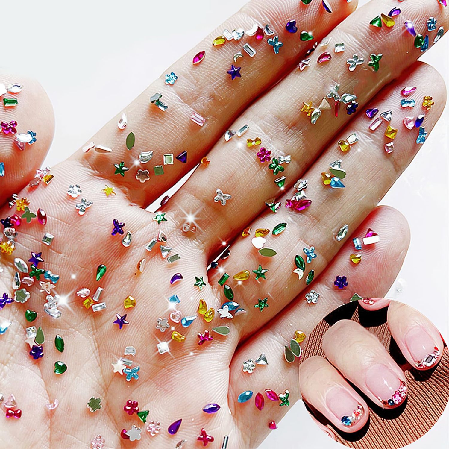 Jremg Colorful Rhinestones Rhinestone Charms Multi Shape Crystal 3D Geometric Nail Crafts - 2000Pcs