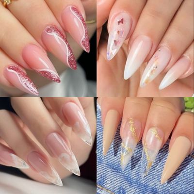 UNA GELLA Medium Stiletto Nail Tips, 312pcs Stiletto Gel Nail Tips, Clear Acrylic Medium Stiletto Press on Nails For Nail Extension Nail Art DIY Salon 12 Sizes
