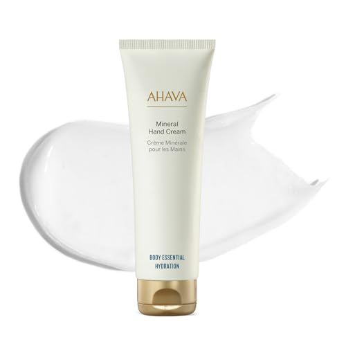 AHAVA Dead Sea Water Mineral Hand Cream - Hand Moisturizer For Dry Cracked Hands, Light &amp; Fast Absorbing, Enriched with Exclusive blend Osmoter, Smoothing Witch Hazel &amp; Soothing Allantoin, 3.4 Fl.Oz