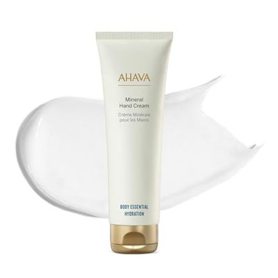 AHAVA Dead Sea Water Mineral Hand Cream - Hand Moisturizer For Dry Cracked Hands, Light &amp; Fast Absorbing, Enriched with Exclusive blend Osmoter, Smoothing Witch Hazel &amp; Soothing Allantoin, 3.4 Fl.Oz
