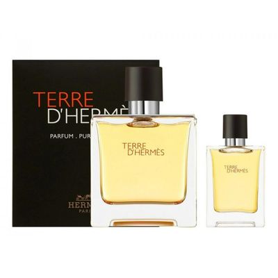 Hermes Terre Dhermes 2-Piece Set for Men, (2.5 Oz Pure Perfume Spray 0.42 Oz Pure Perfume Spray)