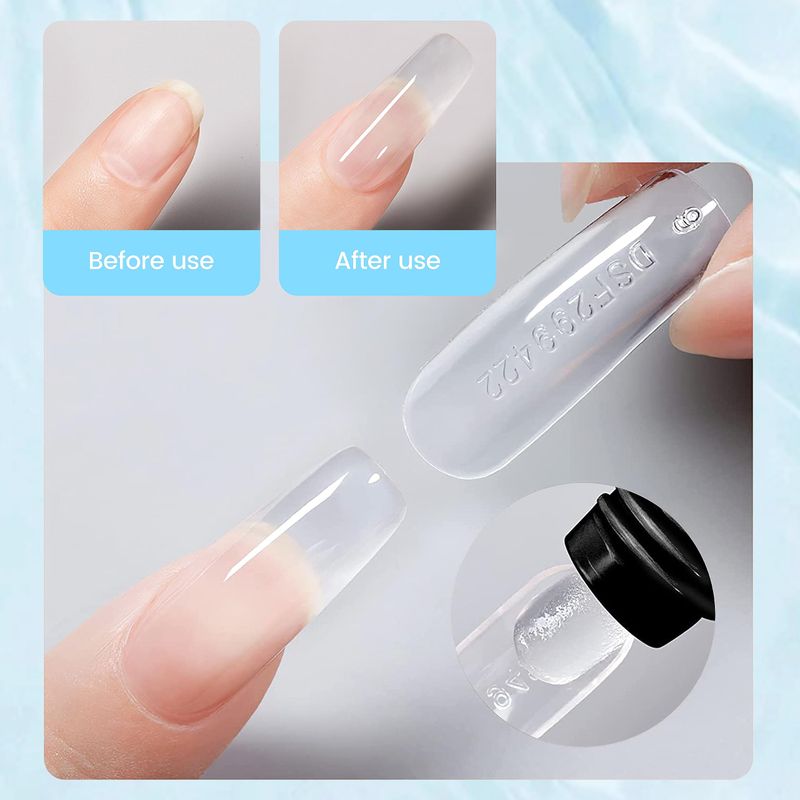 Sullmar 6-Color Poly Nail Gel Set - 15ml Nail Extension Gel with Base &amp; Top Coat, Slip Solution, Brush for DIY &amp; Salon