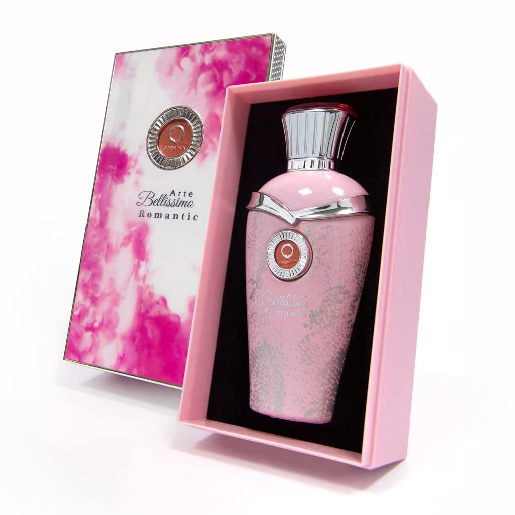 Orientica Arte Bellissimo Romantic Eau de Parfum with Notes of Bergamot, Peony &amp; Amber, Elegant &amp; Enchanting Floral Fragrance for Women, Long-Lasting &amp; Luxurious Perfume for Special Moments, 2.5 oz