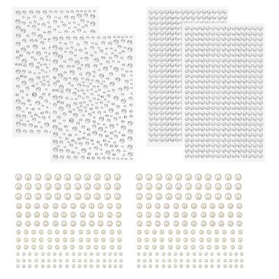 TuNan 1730pcs Clear Rhinestones &amp; Pearl Stickers Self Adhesive, Crystal Stickers Diamond Stickers Bling for Face Beauty Makeup Nail Art Cell Phone DIY Crafts