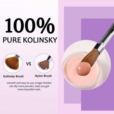 Acrylic Nail Brush - 100 Kolinsky Sable Hair Brush for Acrylic Application - Professional Salon-Grade Tools with Box for Nail Art, Extensions &amp; 3D Carving (Gradient, 8)