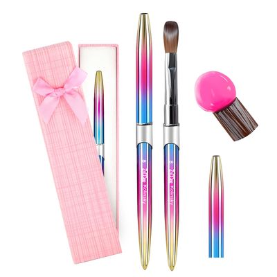 Acrylic Nail Brush - 100 Kolinsky Sable Hair Brush for Acrylic Application - Professional Salon-Grade Tools with Box for Nail Art, Extensions &amp; 3D Carving (Gradient, 8)