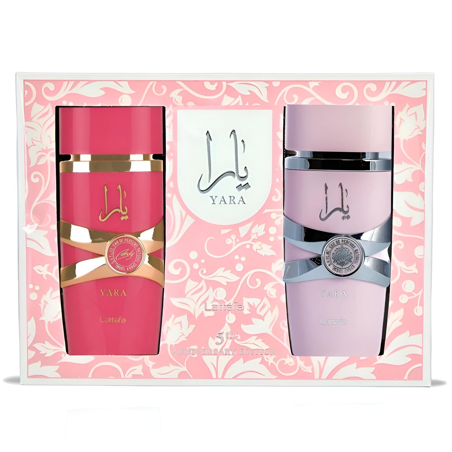 Lattafa Yara 5th Anniversary Edition - Floral, Fruity, Gourmand, Vanilla - 2-Piece Eau de Parfum Gift Set for Women (Yara &amp; Yara Candy, 2 x 3.4 Ounce Sprays)