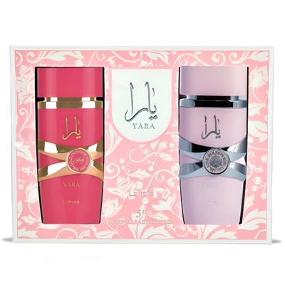 Lattafa Yara 5th Anniversary Edition - Floral, Fruity, Gourmand, Vanilla - 2-Piece Eau de Parfum Gift Set for Women (Yara &amp; Yara Candy, 2 x 3.4 Ounce Sprays)