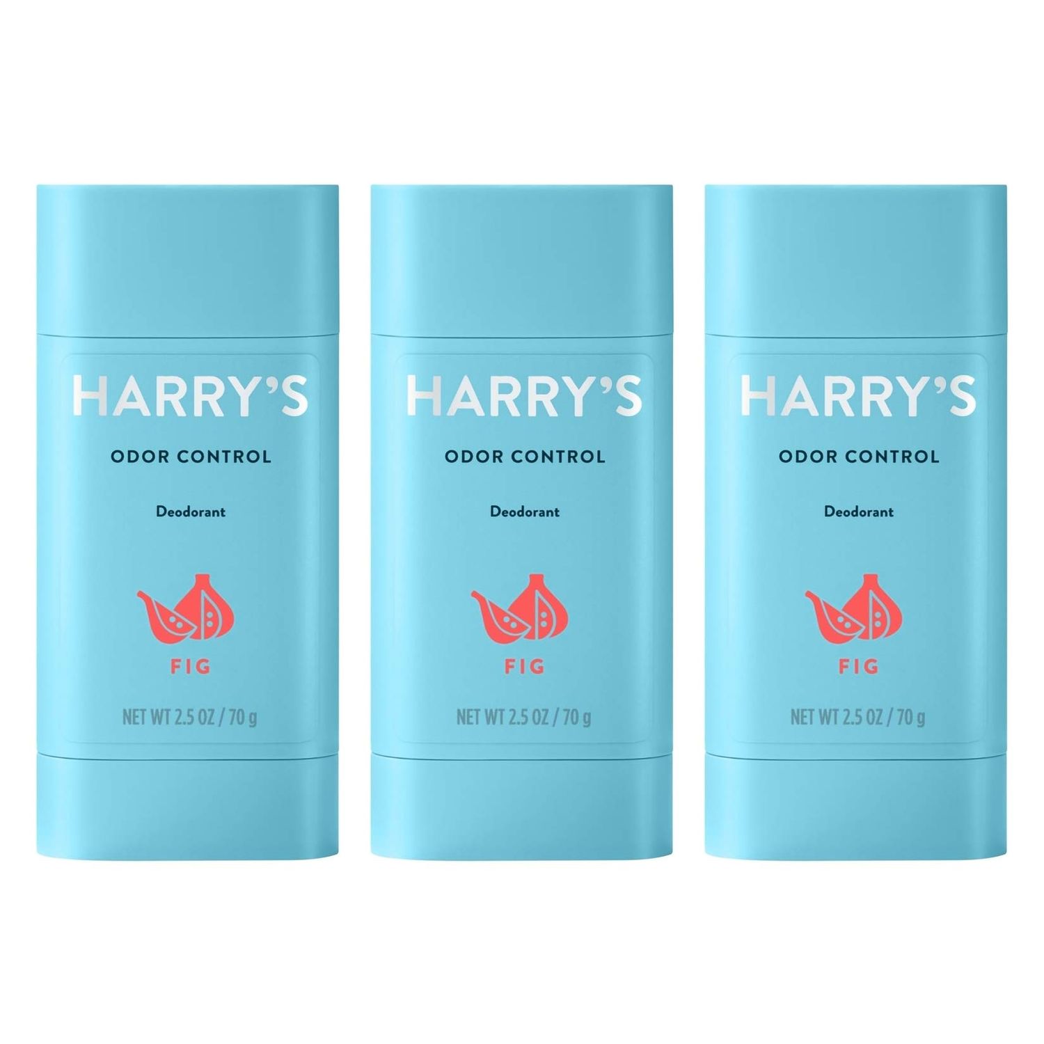 Harrys Aluminum Free Deodorant for Men - Odor Control, Fig Scent, 2.5 Oz, 3-Pack, Men Deodorant Aluminum Free