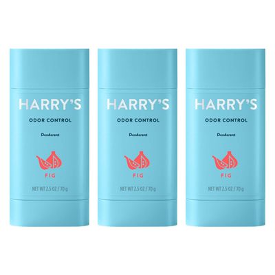 Harrys Aluminum Free Deodorant for Men - Odor Control, Fig Scent, 2.5 Oz, 3-Pack, Men Deodorant Aluminum Free