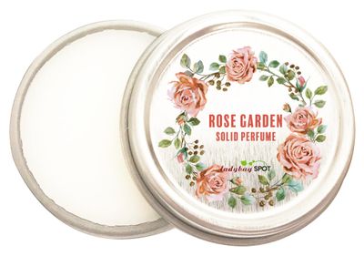 Floral Solid Perfume | All Natural, Phthalate-Free Fragrance | Long-Lasting, Highly Scented, Layerable Balm | Portable 1/4 oz Tin | Travel-Friendly (Rose Garden)