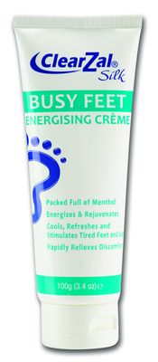 Clearzal Busy Feet Cooling Energizing Foot Cream, Packed with Menthol for Pain Relief for Tired Achy Feet, Refreshes and Rejuvenates, Helps to Provide Relief from Neuropathy, 3.4 Ounce Tube