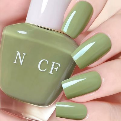 KAHSOSE Sage Green Nail Polish Air Dry, Vegan Sage Nail Polish, Sage Green Gel Nail Polish No UV Light Needed, Cruelty Free Sage Green Gel Polish for All Seasons, 15ML