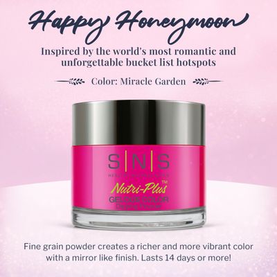 SNS Nail Dip Powder, Gelous Color Dipping Powder - Miracle Garden (Pink/Fuchsia, Cream) - Long-Lasting Dip Nail Color Dip Nail Color Lasts 14 Days - Low Odor &amp; No UV Lamp Needed - 1 Oz