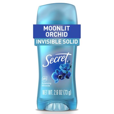 Secret Fresh Antiperspirant Deodorant for Women, 72hr Breathable Sweat &amp; Odor Protection, Instant Freshness &amp; Gentle, PH Balancing Minerals, Invisible Solid, Moonlight Orchid Scent, 2.6 oz