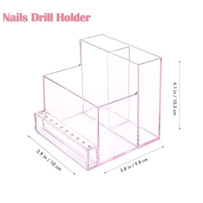 Sealhuan Mini Nail Drill Machine &amp; Storage Box, Professional Nail Art Polishing Grinding Drill Bit Holder Display Organizer