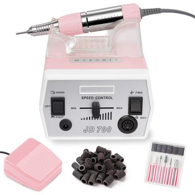 Makartt Nail Drill Portable Electric Nail File Machine Geneviere E File Pink JD700 Professional 30000RPM Manicure Drill for Acrylic Nails Poly Nail Gel Polish Beauty Gift