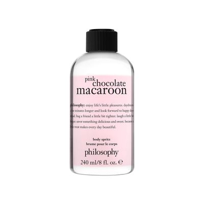 philosophy pink chocolate macroon body spray - sweet scent - luxury body spritz for women - long lasting fragrance - 8 fl oz