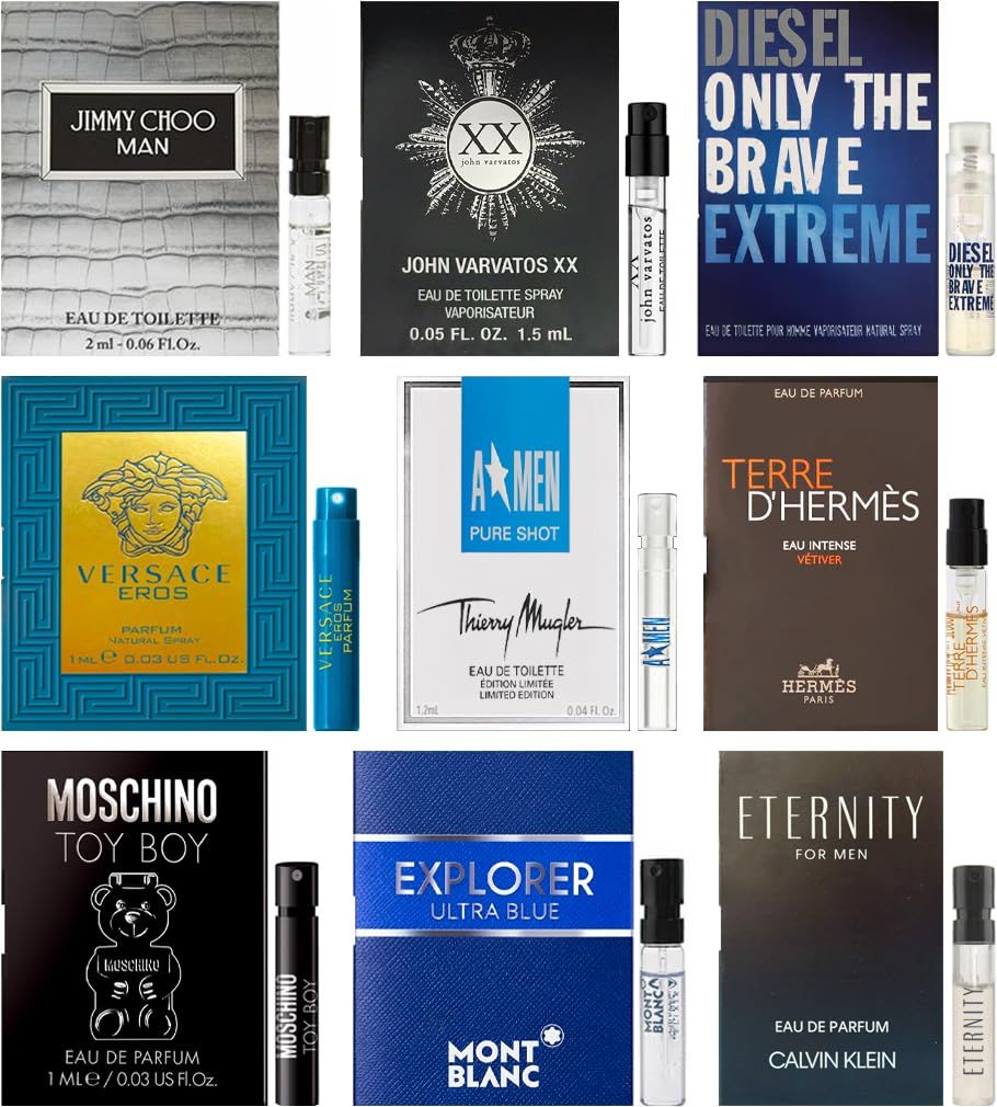 Mens Designer Fragrance Sampler (9 vials)