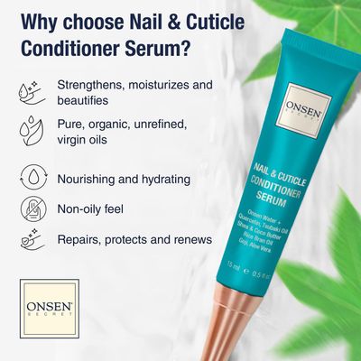 Onsen Secret Nail Reboot Duo - Treatment for Damaged Nails - Natural Nail Care &amp; Cuticle Repair - Visible Results For Perfect Nails, Cuticle Conditioner Cream 15ml &amp; Nail Reboot Oil 10ml